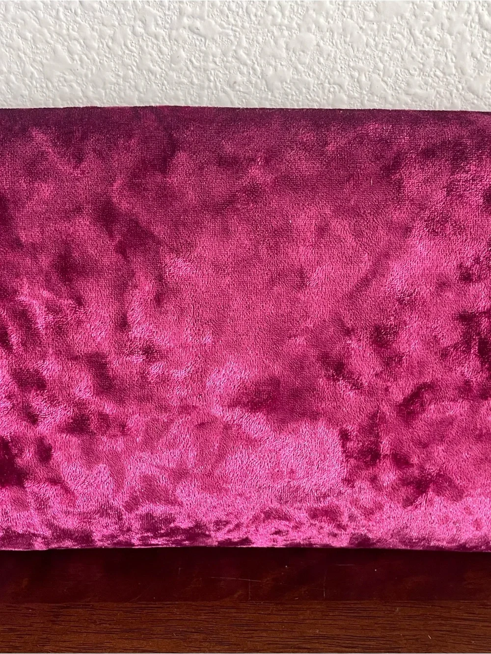 Philipp Plein Hot Pink Velvet Clutch/Cosmetic Bag with Silver Logo